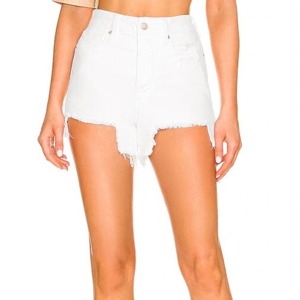 Good American‎ White The Bombshell Denim Shorts